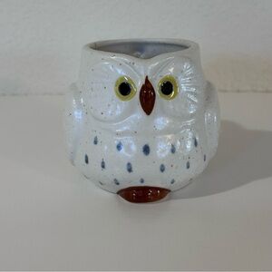 Kotobuki SF Japanese Pottery Mug - White Owl, Speckled, Handglazed
